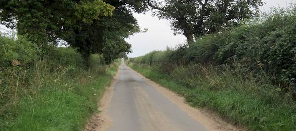 Wiejska droga we wschodniej Anglii
