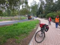 park w Jabloncu - budowa ścieżki rowerowej